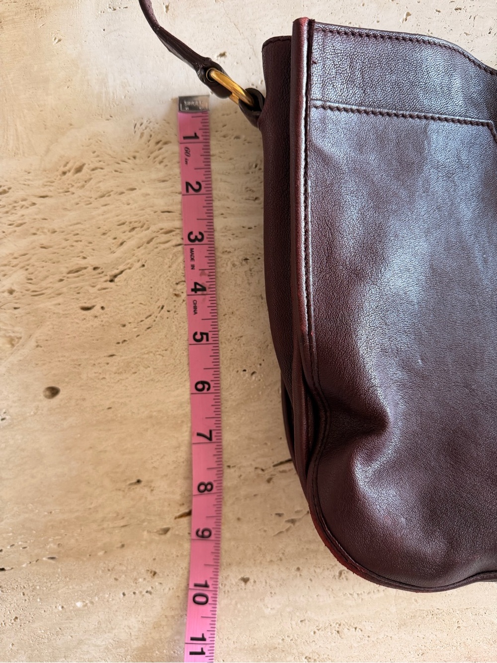 Yves Saint Laurent Burgundy Leather Shoulder Bag - Picture 7 of 10